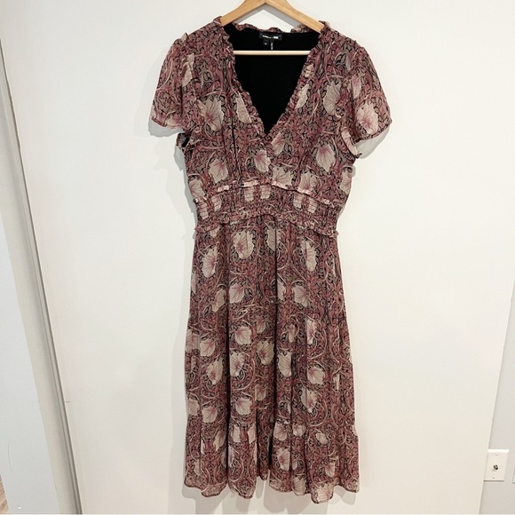 Morris & Co PAIGE Holland Printed Silk Midi Dress - Picture 3 of 10